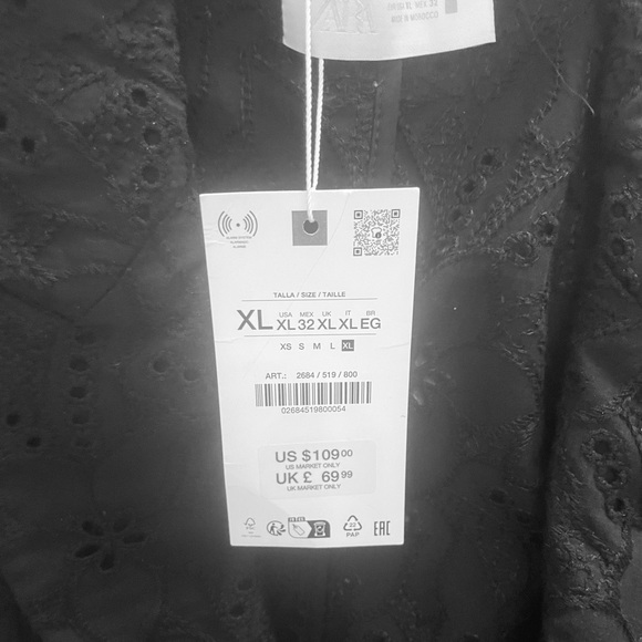 Zara Black Floral Lace Blazer - Picture 5 of 6